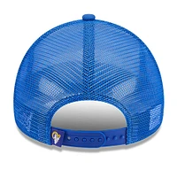 Casquette ajustable 9FORTY Stacked A-Frame Trucker 9FORTY New Era pour hommes, blanc/royal, Los Angeles Rams