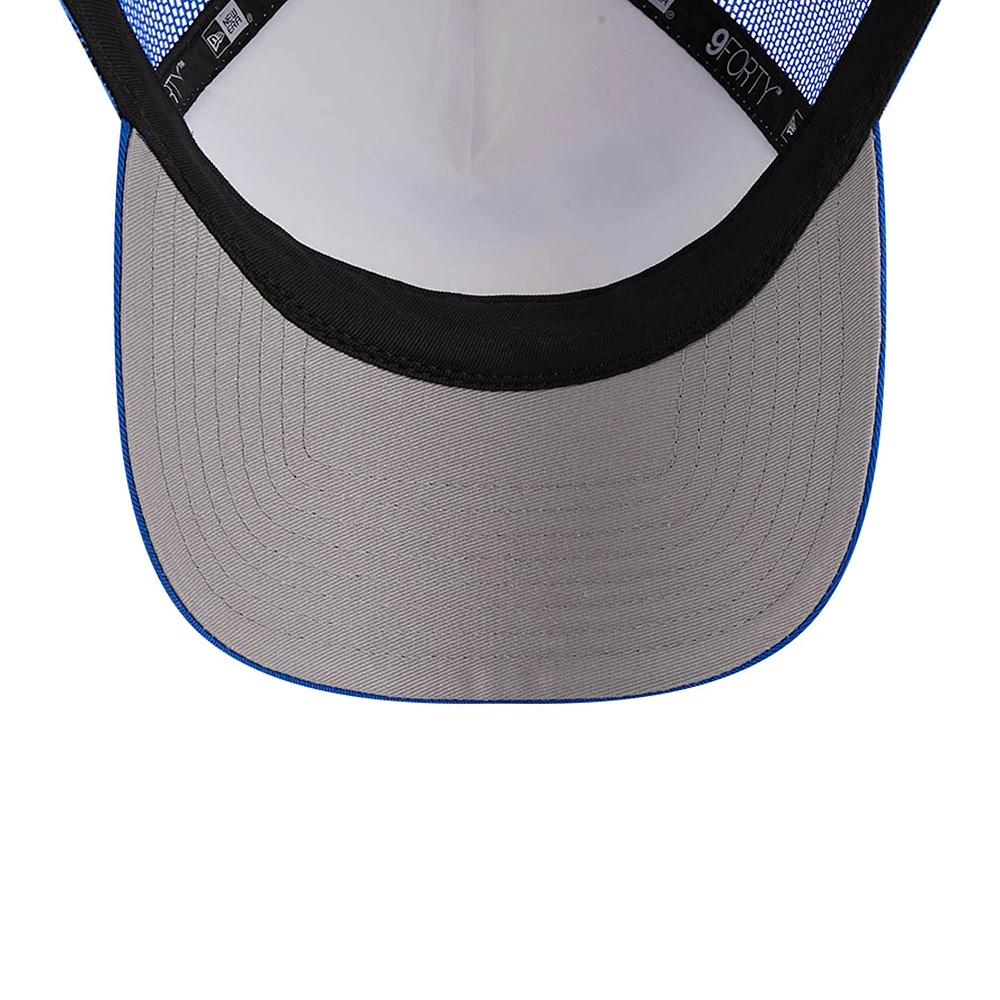 Casquette ajustable 9FORTY Stacked A-Frame Trucker 9FORTY New Era pour hommes, blanc/royal, Los Angeles Rams