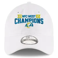 Men's New Era White Los Angeles Rams 2021 NFC West Division Champions 9TWENTY Adjustable Hat