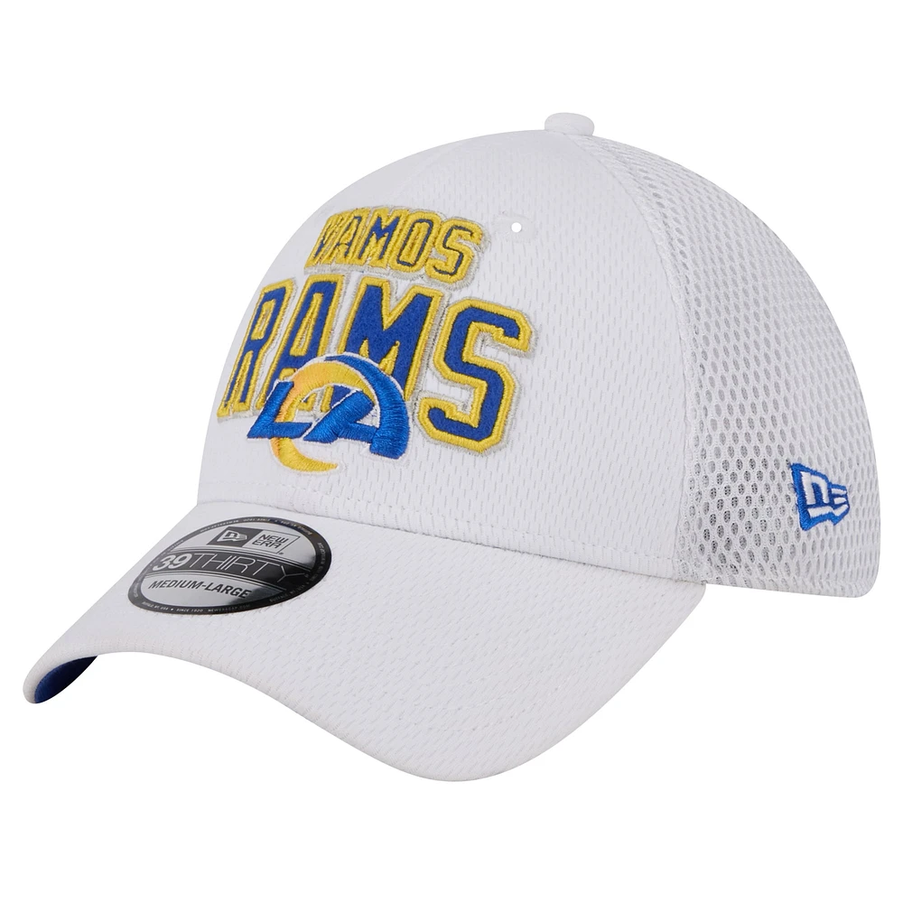 Casquette flexible 39THIRTY New Era pour hommes des Los Angeles Rams Breakers blanche