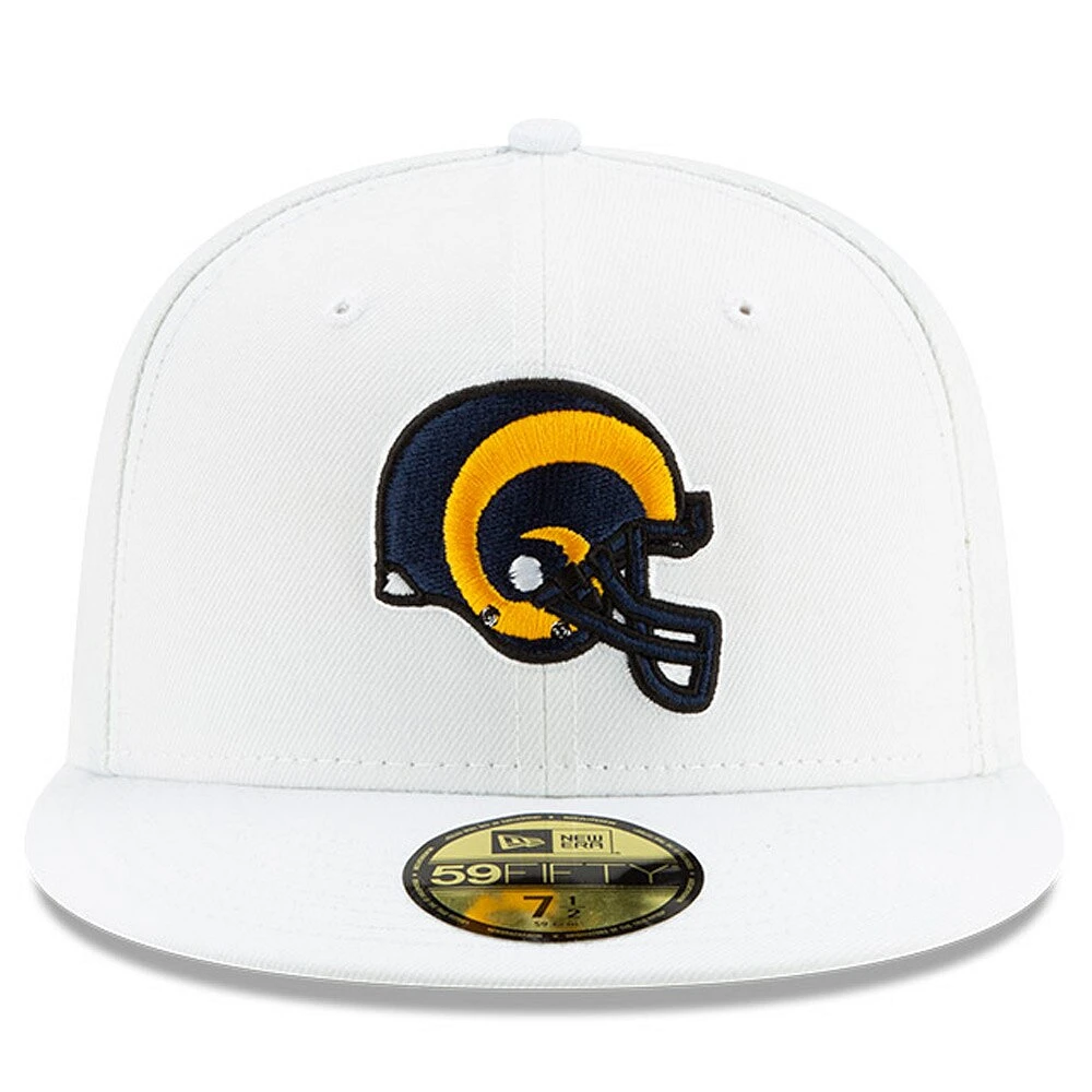 Men's New Era White Los Angeles Rams Historic Omaha 59FIFTY Fitted Hat