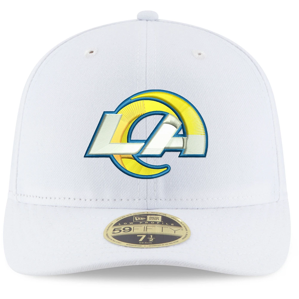 Casquette ajustée 59FIFTY Los Angeles Rams Omaha Low Profile New Era pour homme, blanche