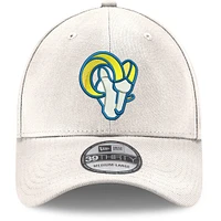 Men's New Era White Los Angeles Rams Ram Head Iced II 39THIRTY Flex Hat