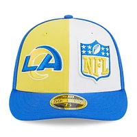 Casquette ajustée 59FIFTY Sideline Low Profile des Rams de Los Angeles 2023 New Era pour homme, jaune/royal