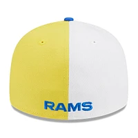 Casquette ajustée 59FIFTY Sideline Low Profile des Rams de Los Angeles 2023 New Era pour homme, jaune/royal