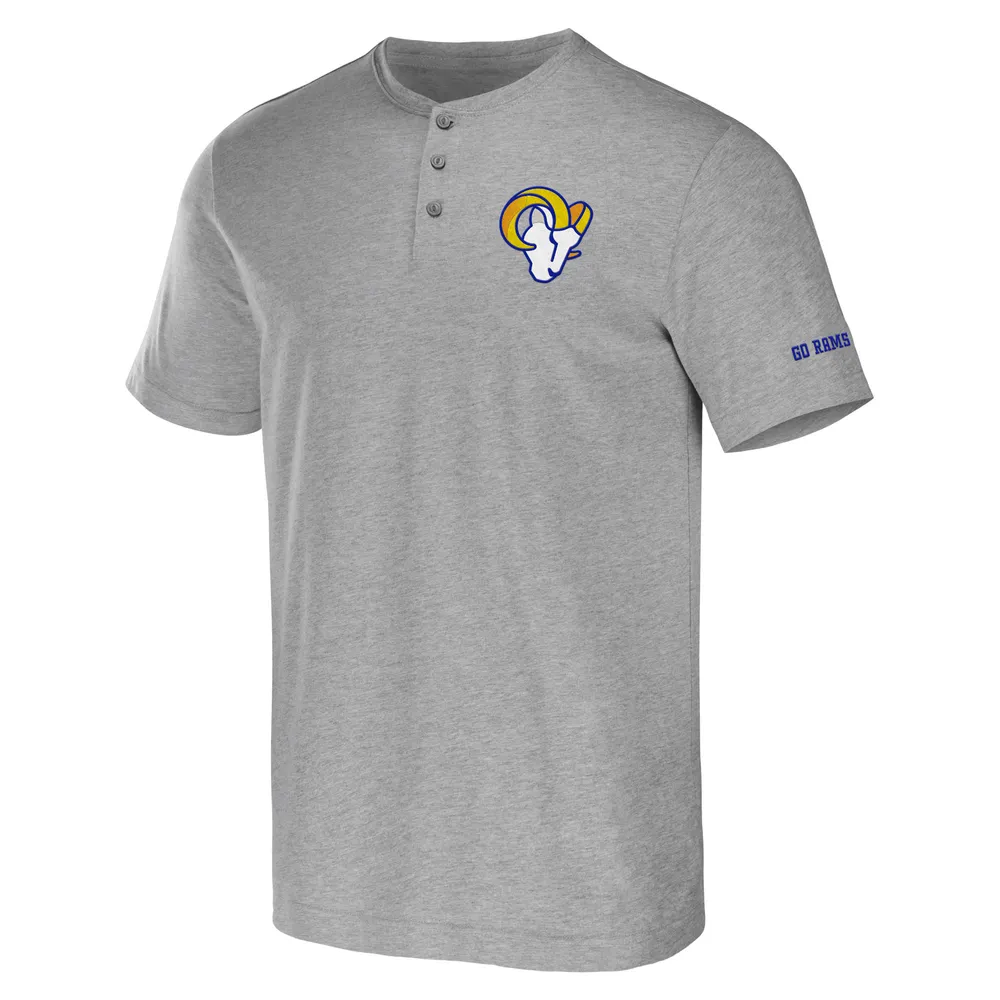 Collection NFL x Darius Rucker pour hommes par Fanatics T-shirt Henley gris chiné des Rams de Los Angeles