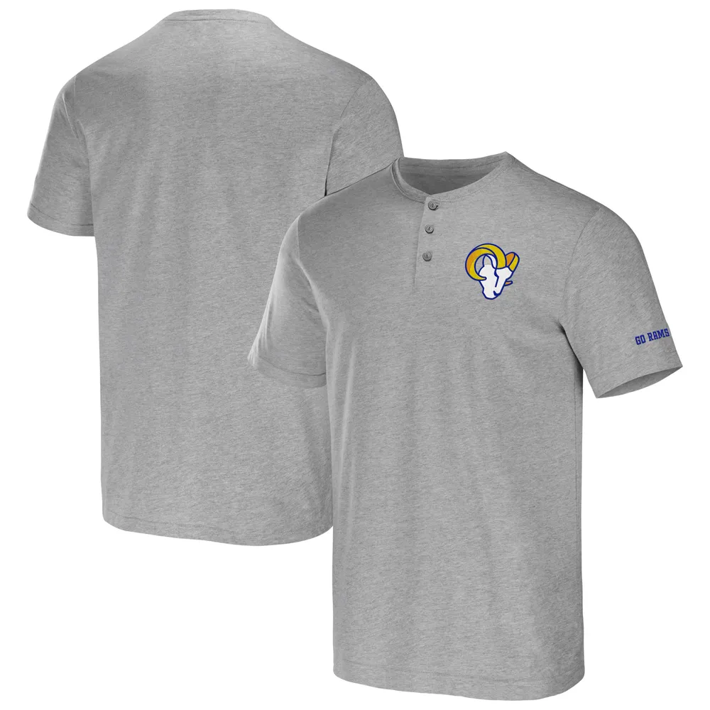 Collection NFL x Darius Rucker pour hommes par Fanatics T-shirt Henley gris chiné des Rams de Los Angeles