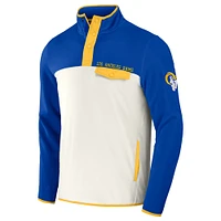 Men's NFL x Darius Rucker Collection by Fanatics Royal/Cream Los Angeles Rams Micro Fleece Quarter-Snap Jacket