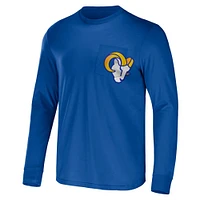 Collection NFL x Darius Rucker pour hommes par Fanatics Royal Los Angeles Rams Team T-shirt à poche manches longues