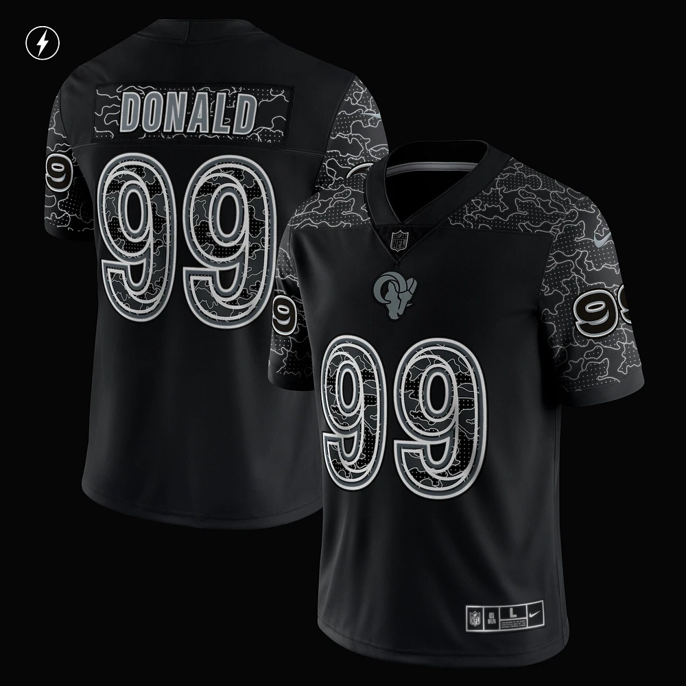 Maillot Nike Aaron Donald noir Los Angeles Rams RFLCTV Limited pour homme