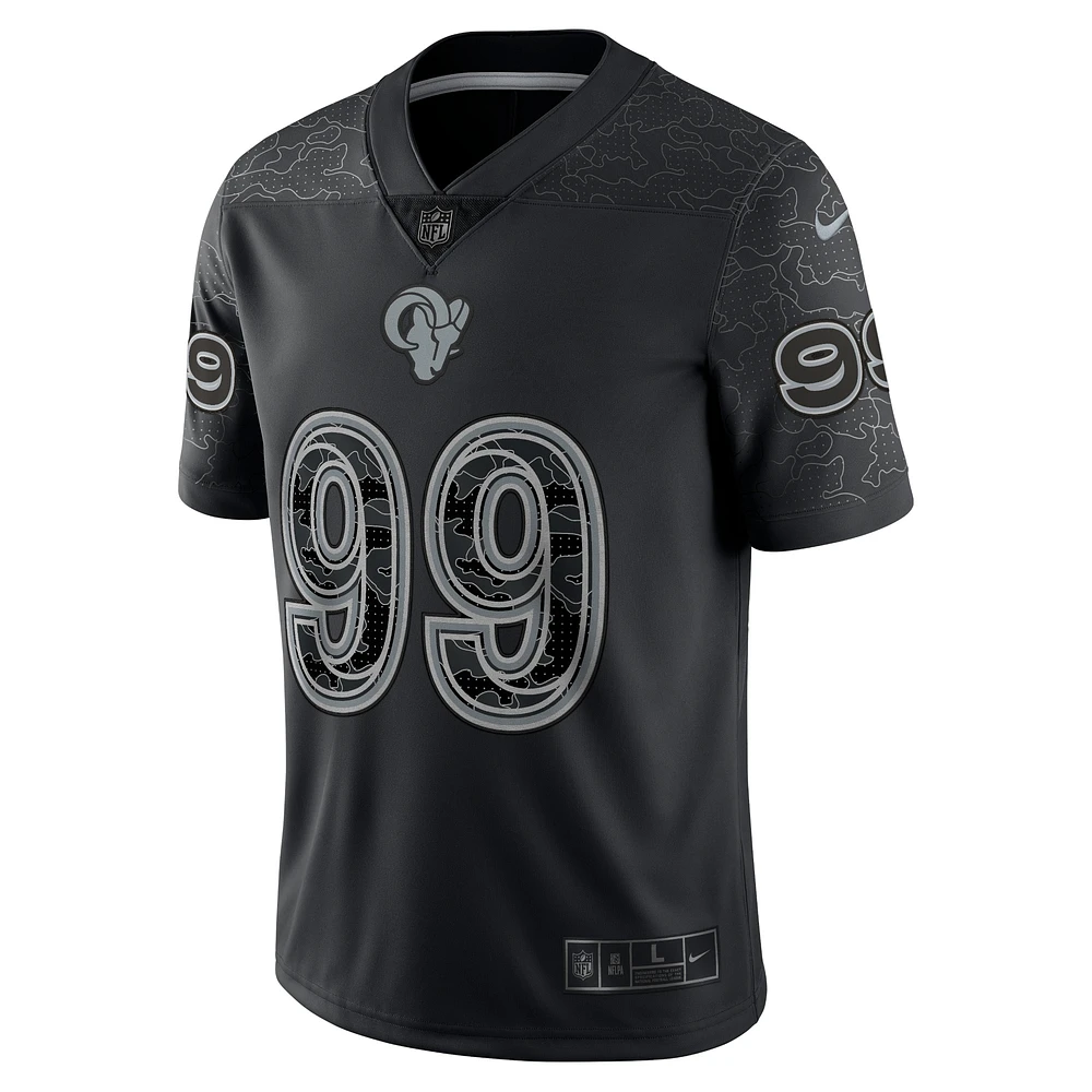 Maillot Nike Aaron Donald noir Los Angeles Rams RFLCTV Limited pour homme