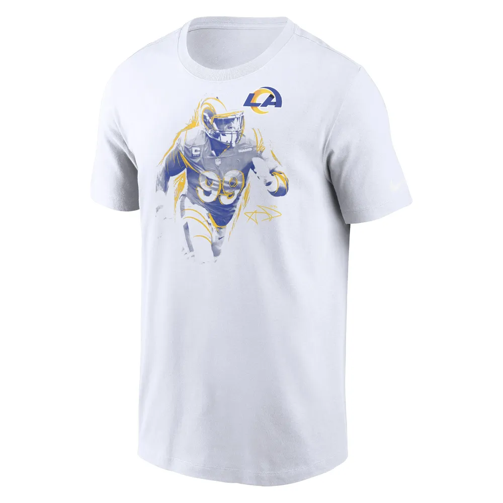 Men's Nike Aaron Donald White Los Angeles Rams Super Bowl LVI Name & Number  T-Shirt