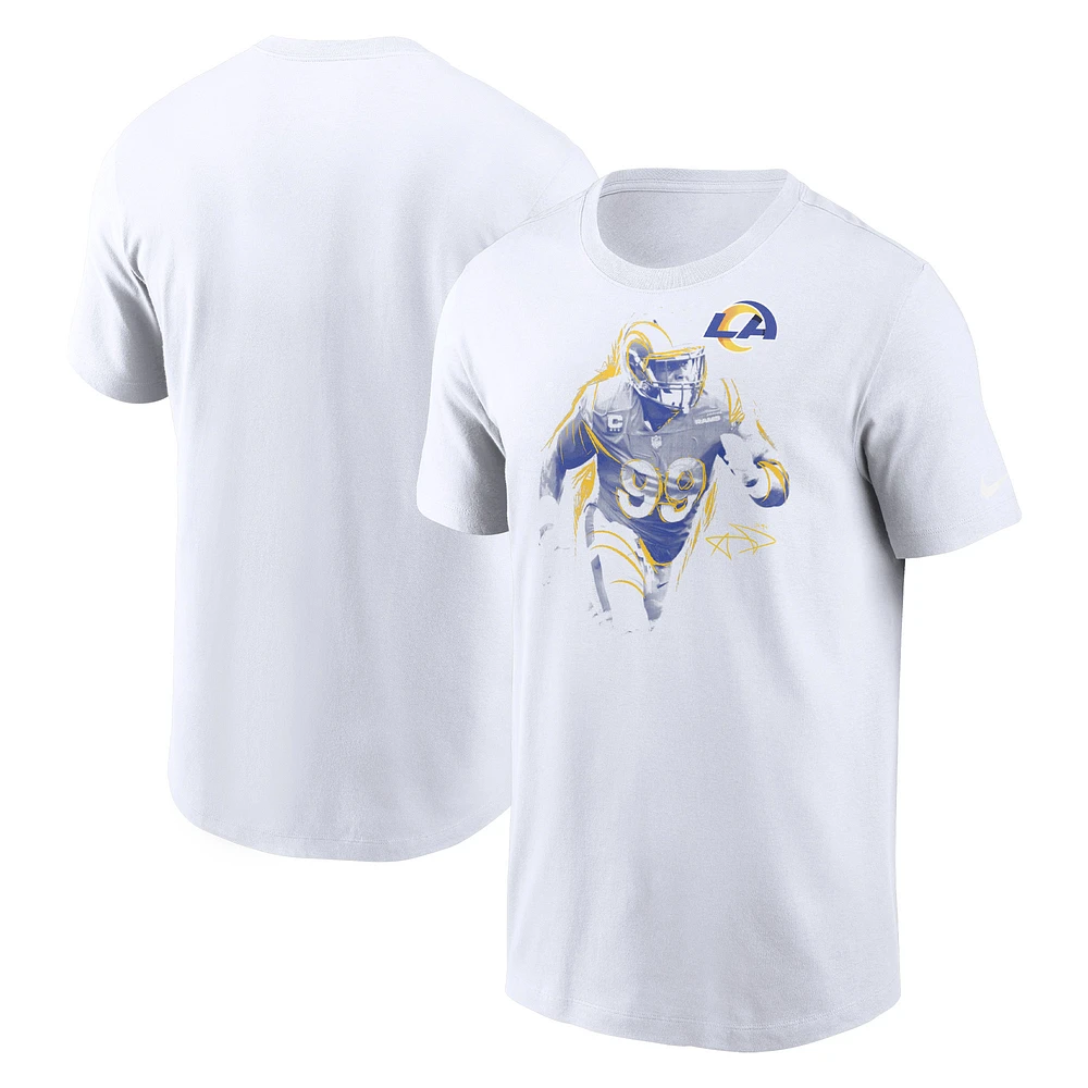 T-shirt graphique Nike Aaron Donald pour homme, blanc, Los Angeles Rams Player