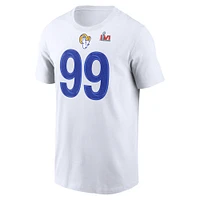 T-shirt Nike Aaron Donald Los Angeles Rams Super Bowl LVI pour homme avec nom et numéro