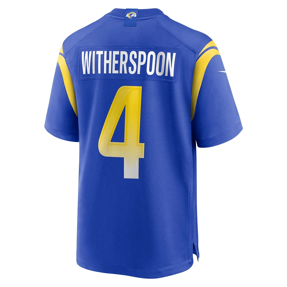 Maillot de match Nike Ahkello Witherspoon Royal Los Angeles Rams pour homme