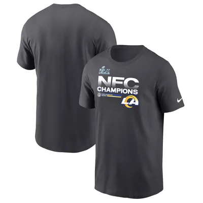 Women's Fanatics Branded Heathered Charcoal Los Angeles Rams 2021 NFC Champions Locker Room Trophy Collection V-Neck T-Shirt