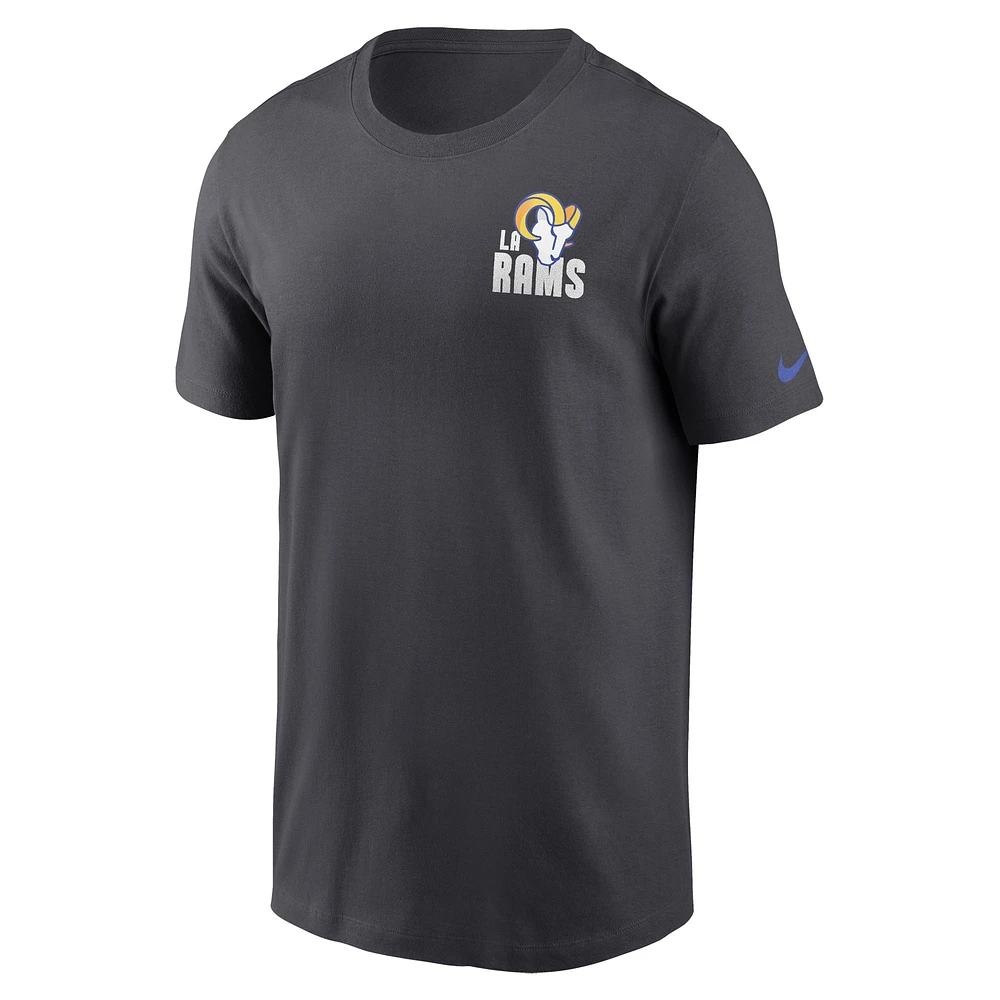 Men's Nike Anthracite Los Angeles Rams Blitz Essential T-Shirt