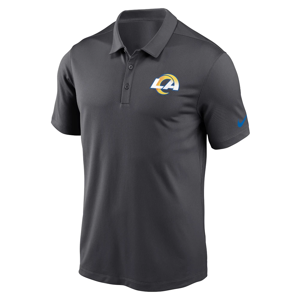 Men's Nike Anthracite Los Angeles Rams Franchise Logo Performance Polo