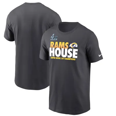 Nike Women's 2021 NFC Champions Team Slogan (NFL Los Angeles Rams) T-Shirt in Grey, Size: Medium | NPAF06G95X-01E