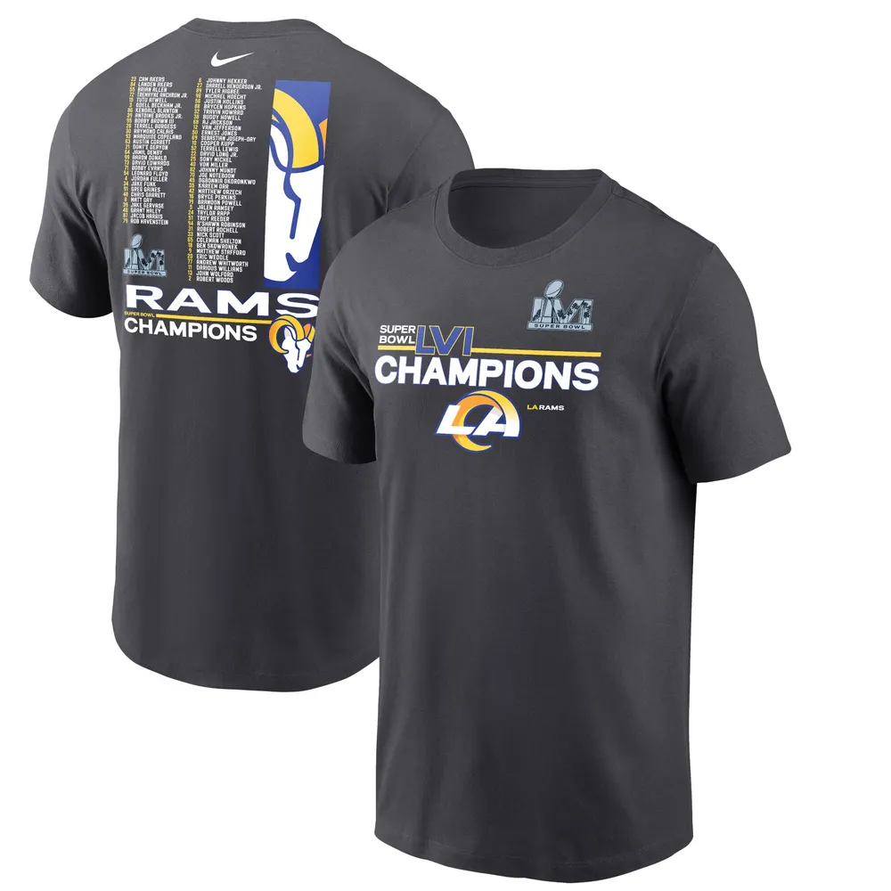 Men's Nike Anthracite Los Angeles Rams Super Bowl LVI Champions Slogan Long  Sleeve T-Shirt
