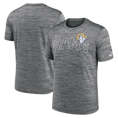 T-shirt de performance Nike Los Angeles Rams Velocity Arch anthracite pour homme