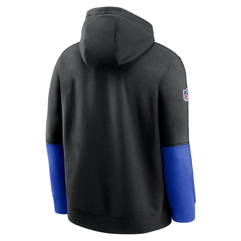 Men's Nike Black Los Angeles Rams 2024 Sideline Club Pullover Hoodie