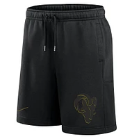 Men's Nike Black Los Angeles Rams 24 Edge Fleece Shorts