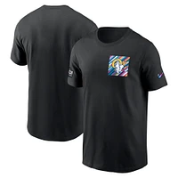 Men's Nike  Black Los Angeles Rams Crucial Catch Sideline Tri-Blend T-Shirt