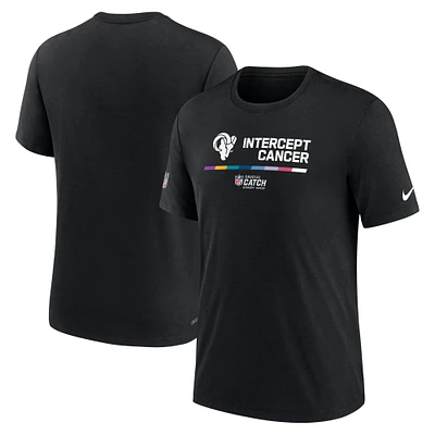 T-shirt de performance Nike noir Los Angeles Rams NFL Crucial Catch pour homme
