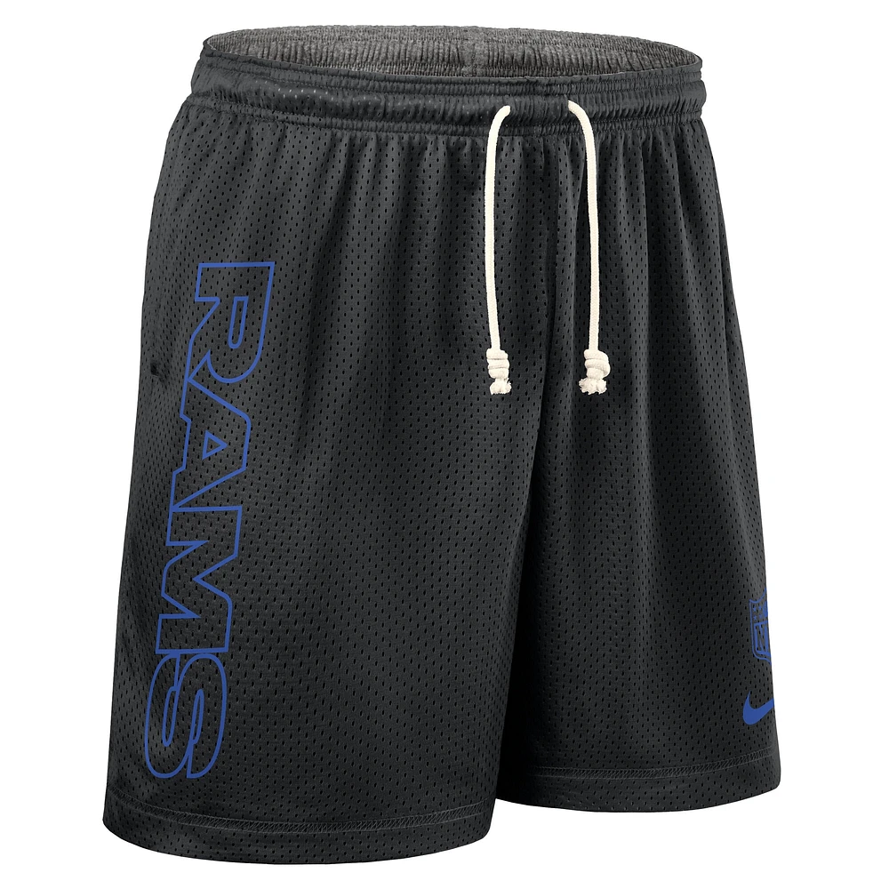 Short de sport réversible Nike noir Los Angeles Rams pour homme