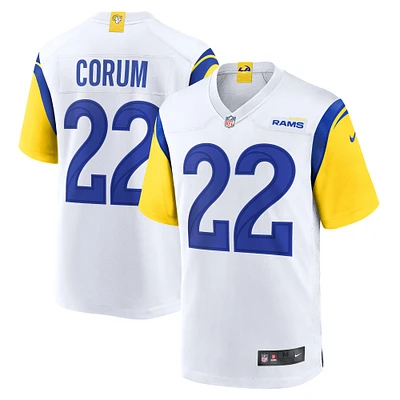 Maillot de match Nike Blake Corum des Los Angeles Rams pour homme, blanc