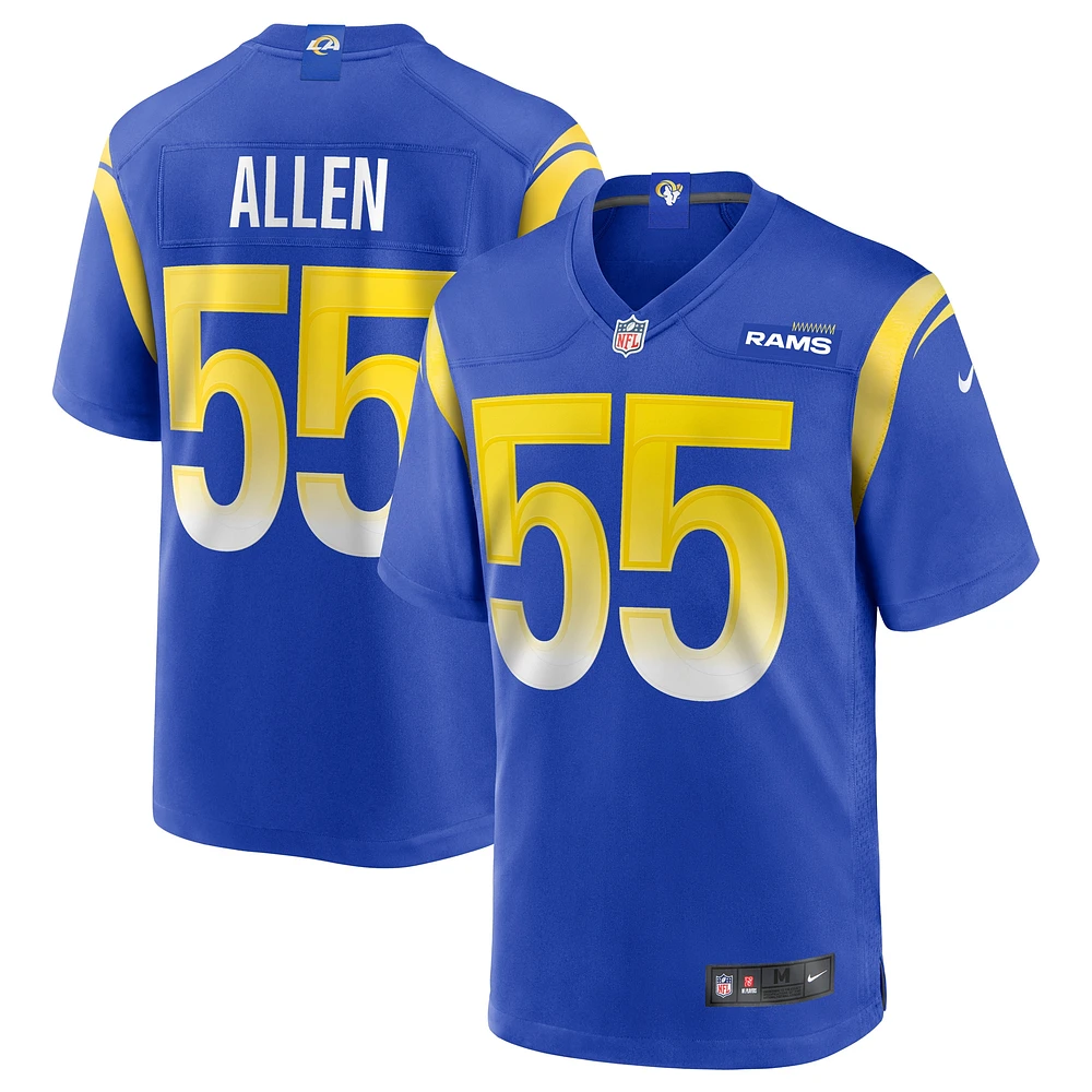 Maillot de match Nike Brian Allen Royal Los Angeles Rams pour homme