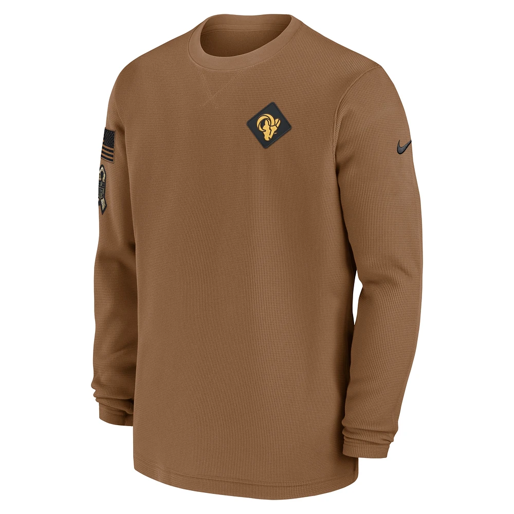 Men's Nike Brown Los Angeles Rams Salute to Service Pullover Sweatshirt