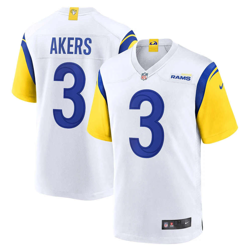 Maillot de match Nike Cam Akers blanc des Rams Los Angeles pour homme