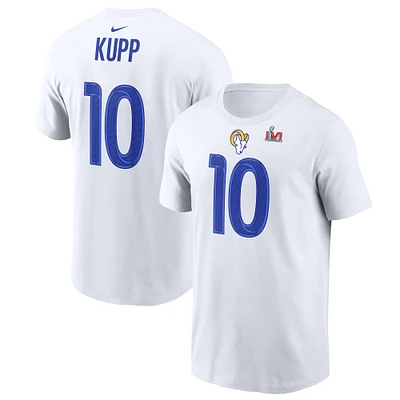 Men's Nike Cooper Kupp White Los Angeles Rams Super Bowl LVI Player Name & Number T-Shirt