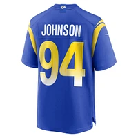 Maillot de match à domicile Nike Desjuan Johnson Royal Los Angeles Rams pour homme