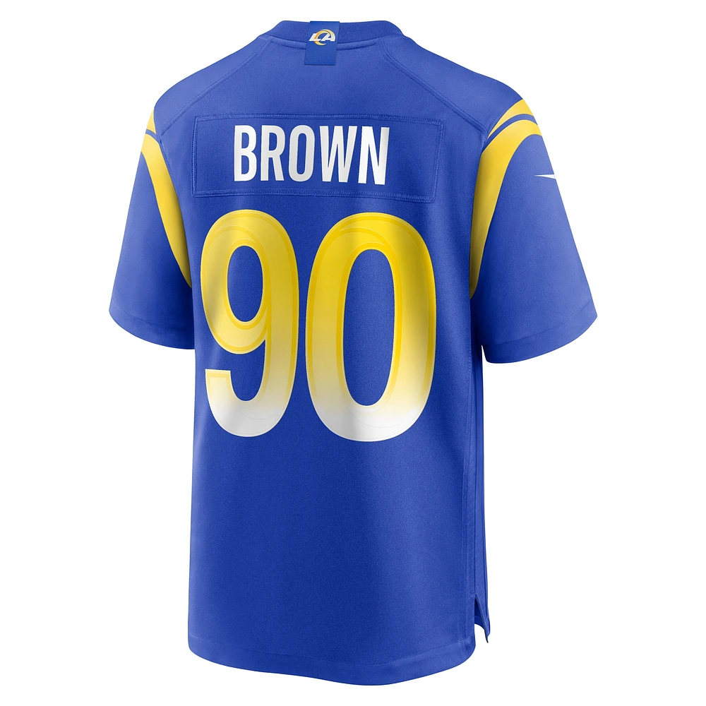 Men's Nike Earnest Brown IV  Royal Los Angeles Rams Team Game Jersey