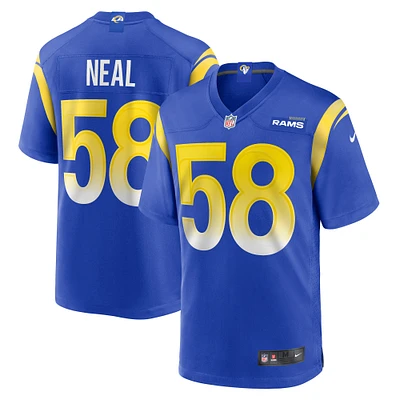 Maillot de match Nike Eli Neal Royal Los Angeles Rams pour homme