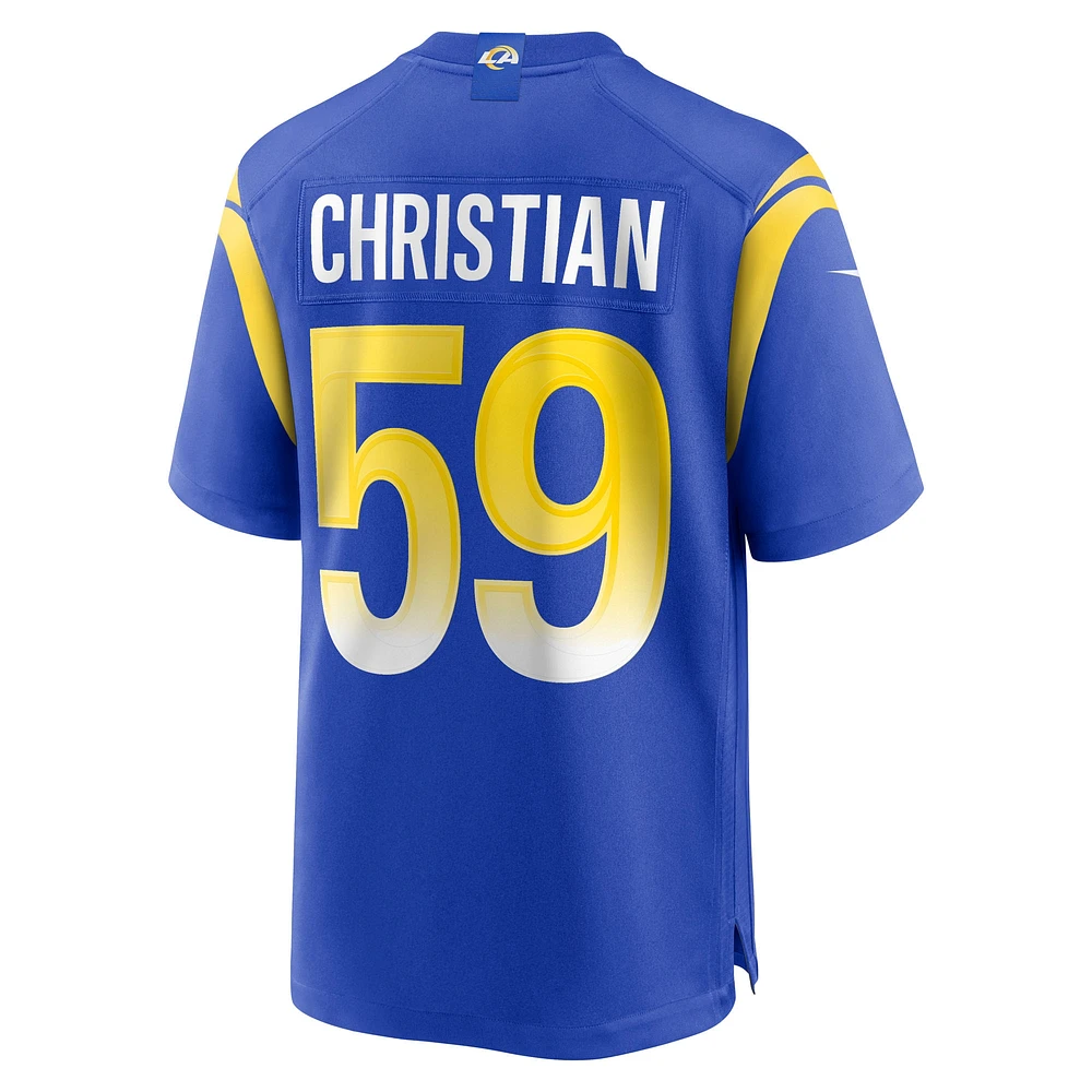 Maillot Nike Geron Christian Royal Los Angeles Rams Team Game pour homme