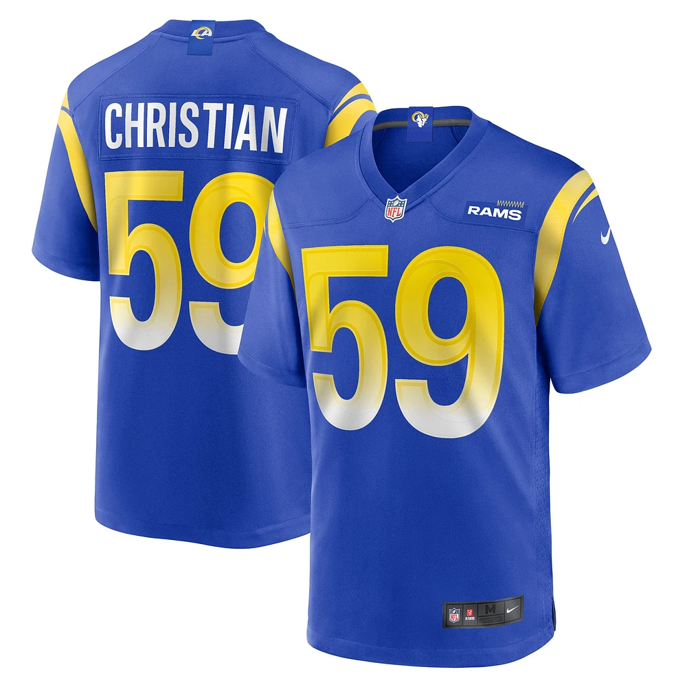 Maillot Nike Geron Christian Royal Los Angeles Rams Team Game pour homme