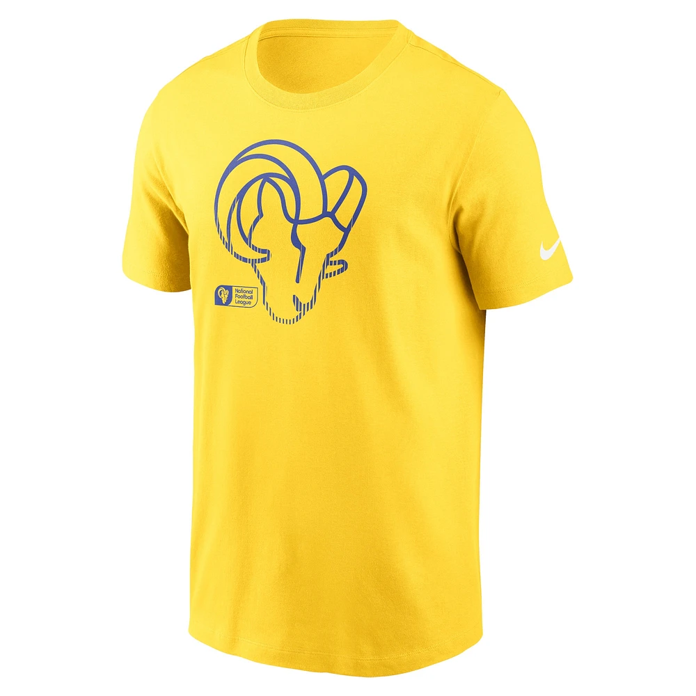 T-shirt essentiel délavé Nike doré des Rams de Los Angeles pour hommes