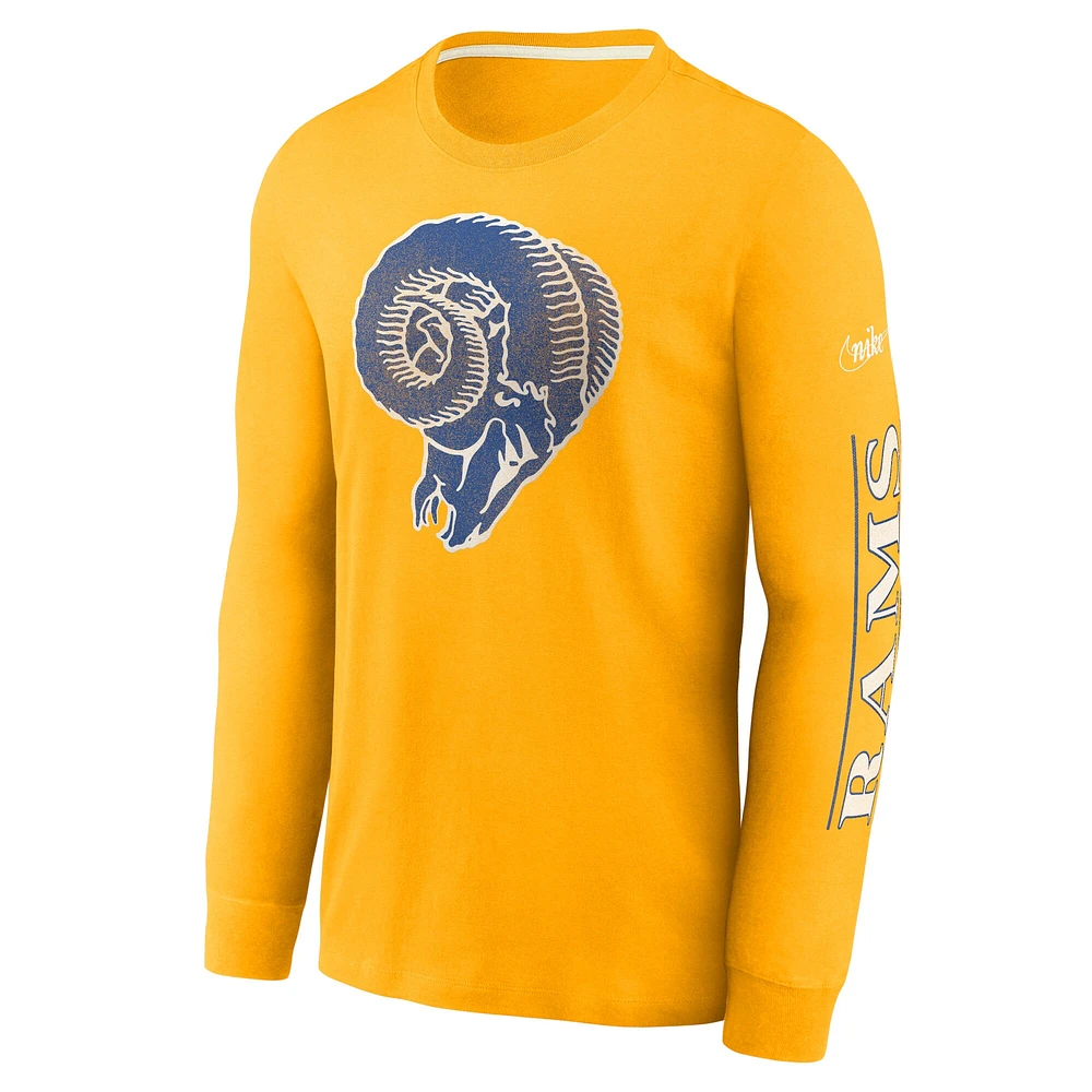 Men's Nike Gold Los Angeles Rams Fashion Tri-Blend Long Sleeve T-Shirt