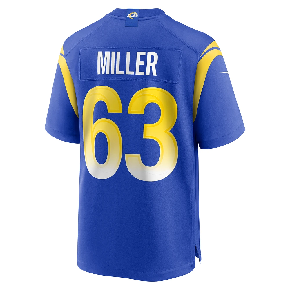 Maillot de match des Rams Los Angeles Nike Grant Miller Royal pour homme