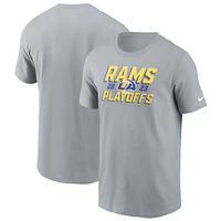 T-shirt emblématique Nike gris Los Angeles Rams 2023 NFL Playoffs pour homme