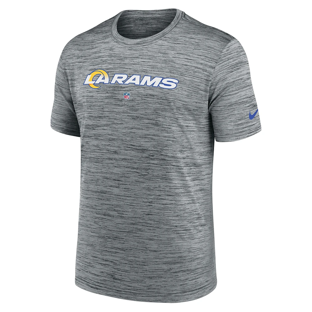 T-shirt Nike Los Angeles Rams Velocity Performance gris pour homme