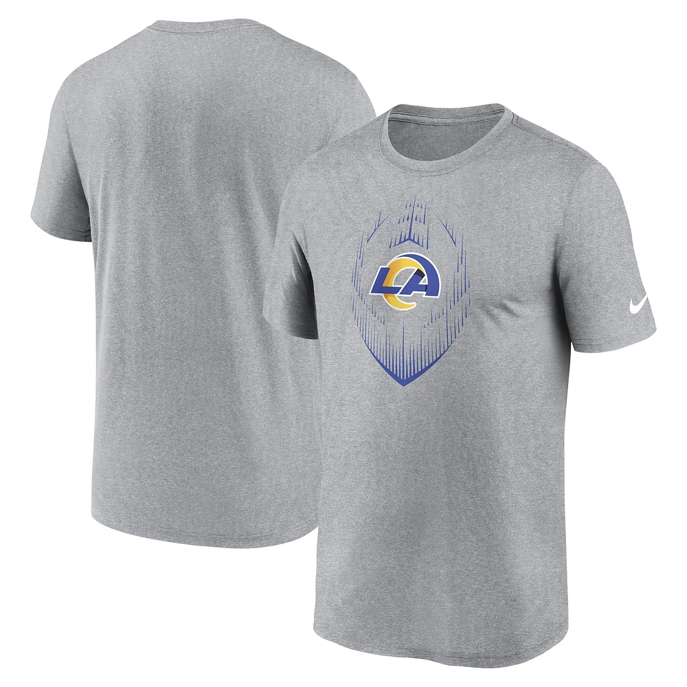 Men's Nike Heather Gray Los Angeles Rams Primetime Legend Icon Performance T-Shirt