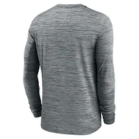 T-shirt à manches longues Nike Los Angeles Rams Sideline Team Velocity Performance pour homme, gris chiné