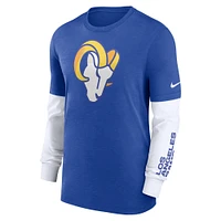 T-shirt à manches longues Nike Heather Royal Los Angeles Rams pour homme