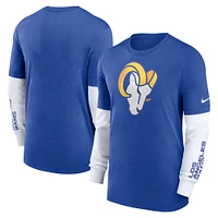 T-shirt à manches longues Nike Heather Royal Los Angeles Rams pour homme