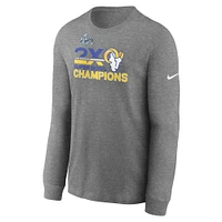 Men's Nike Heathered Charcoal Los Angeles Rams 2-Time Super Bowl Champions Long Sleeve T-Shirt